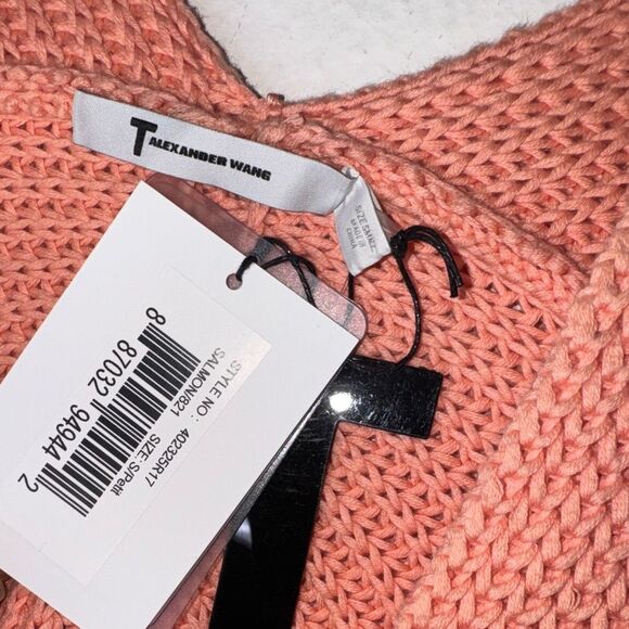 ALEXANDER WANG Deep V Neck Rib Knit Pullover in Salmon Size Small - Picture 5 of 10